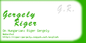 gergely riger business card